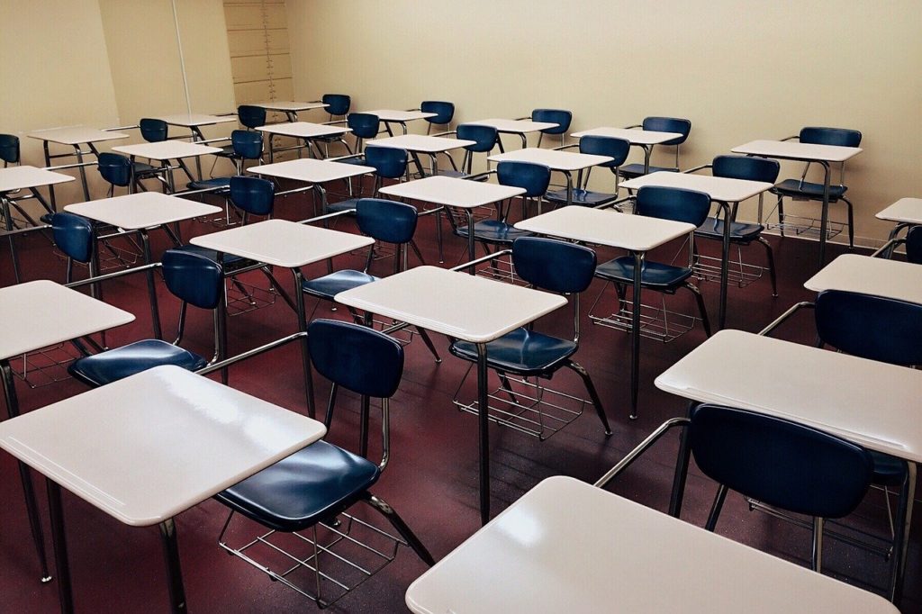 classroom, school, desks